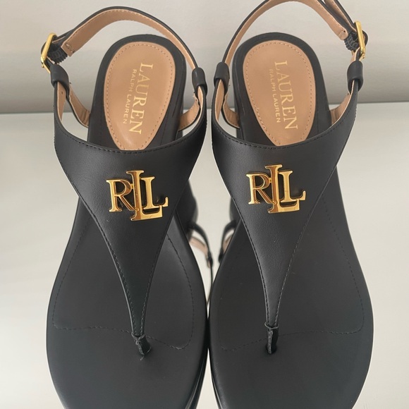Lauren Ralph Lauren Shoes - Lauren Ralph Lauren Black and Gold Sandals